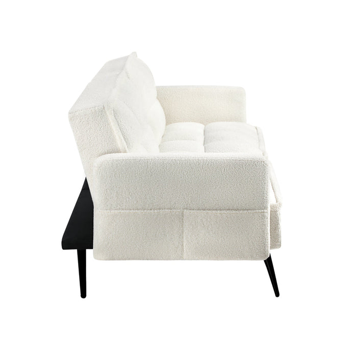 Amore Boucle Two in One 3 Seater Sofa Couch and Fold Out Futon Bed | Adjustable Luxury Futon Sofa Couch