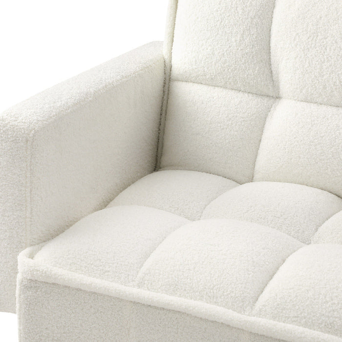 Amore Boucle Two in One 3 Seater Sofa Couch and Fold Out Futon Bed | Adjustable Luxury Futon Sofa Couch
