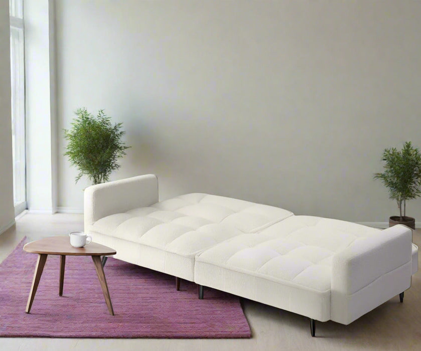 Amore Boucle Two in One 3 Seater Sofa Couch and Fold Out Futon Bed | Adjustable Luxury Futon Sofa Couch