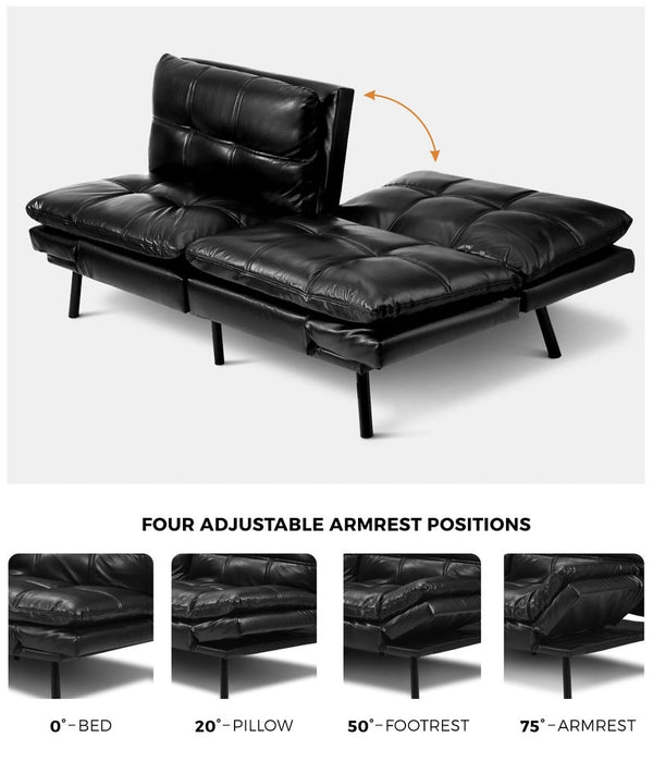 Allure 3 Seater Sofa Couch and Fold Out Futon Bed | Adjustable Luxury Converible Futon Sofa Couch
