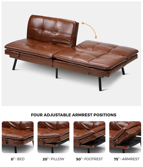 Allure 3 Seater Sofa Couch and Fold Out Futon Bed | Adjustable Luxury Converible Futon Sofa Couch