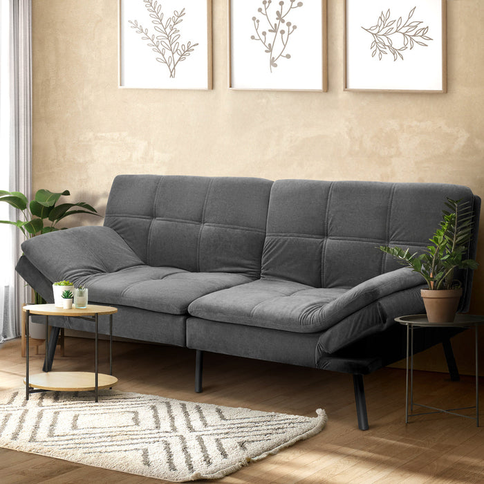 Allure 3 Seater Sofa Couch and Fold Out Futon Bed | Adjustable Luxury Converible Futon Sofa Couch