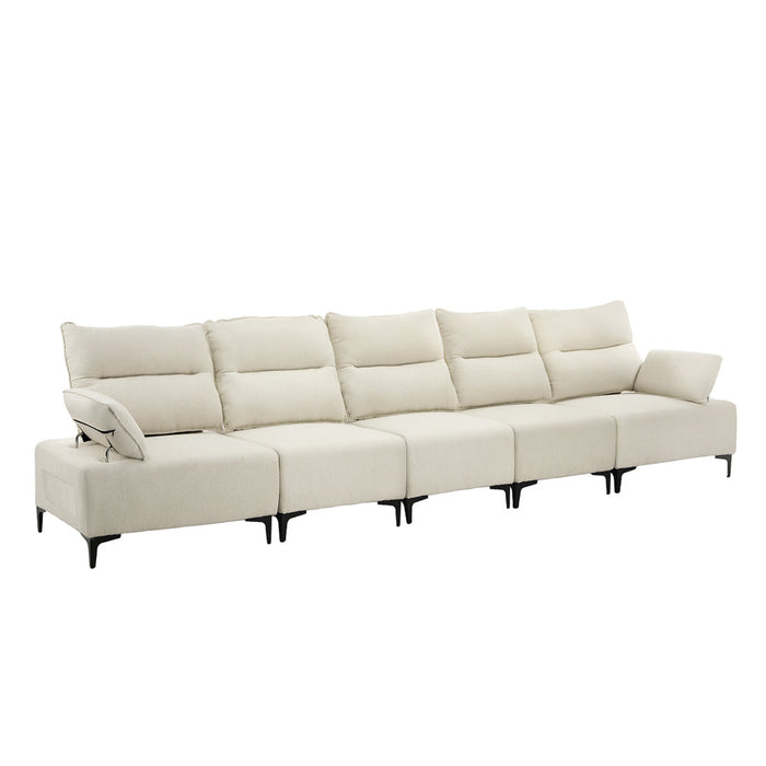Valore Plush Fabric Modular Sofa Couch | Soft Chenille Fabric Modular Lounge Adjustable Armrests