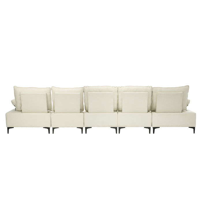 Valore Plush Fabric Modular Sofa Couch | Soft Chenille Fabric Modular Lounge Adjustable Armrests