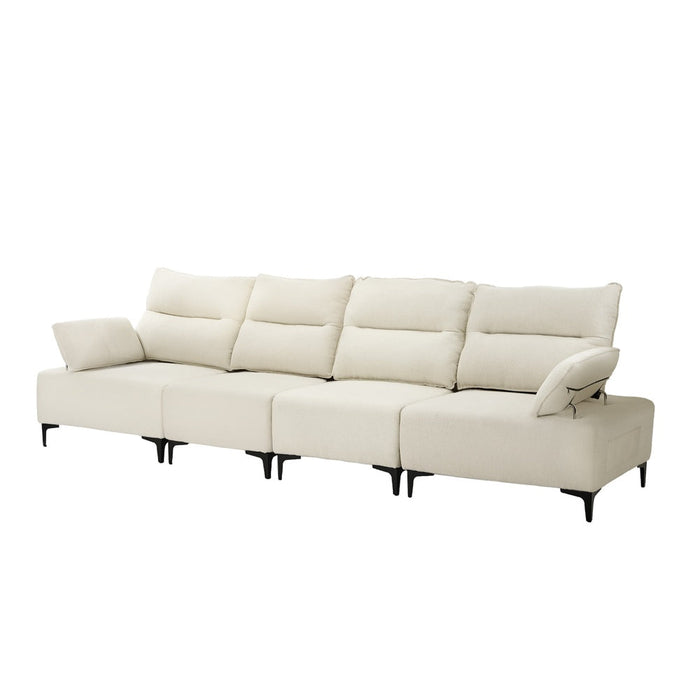 Valore Plush Fabric Modular Sofa Couch | Soft Chenille Fabric Modular Lounge Adjustable Armrests