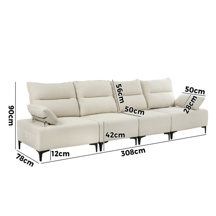 Valore Plush Fabric Modular Sofa Couch | Soft Chenille Fabric Modular Lounge Adjustable Armrests
