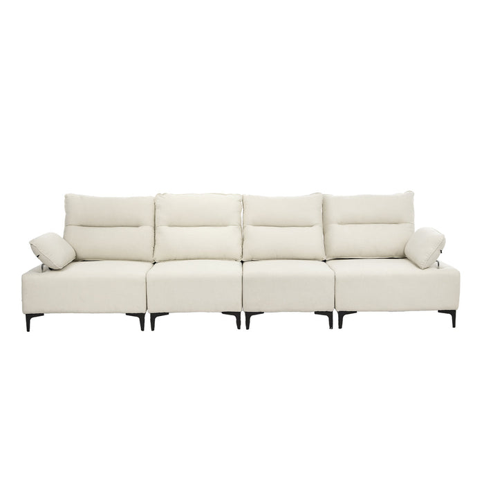 Valore Plush Fabric Modular Sofa Couch | Soft Chenille Fabric Modular Lounge Adjustable Armrests