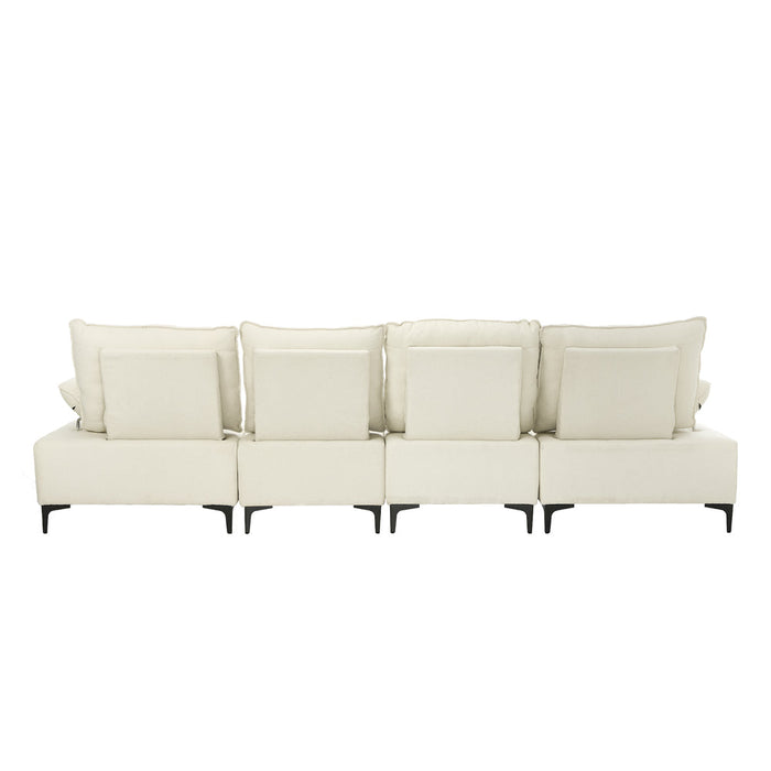 Valore Plush Fabric Modular Sofa Couch | Soft Chenille Fabric Modular Lounge Adjustable Armrests