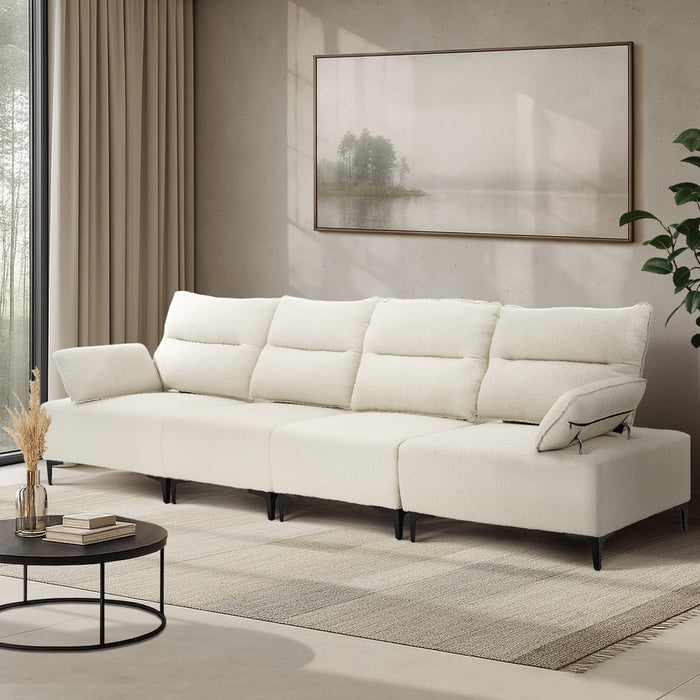 Valore Plush Fabric Modular Sofa Couch | Soft Chenille Fabric Modular Lounge Adjustable Armrests