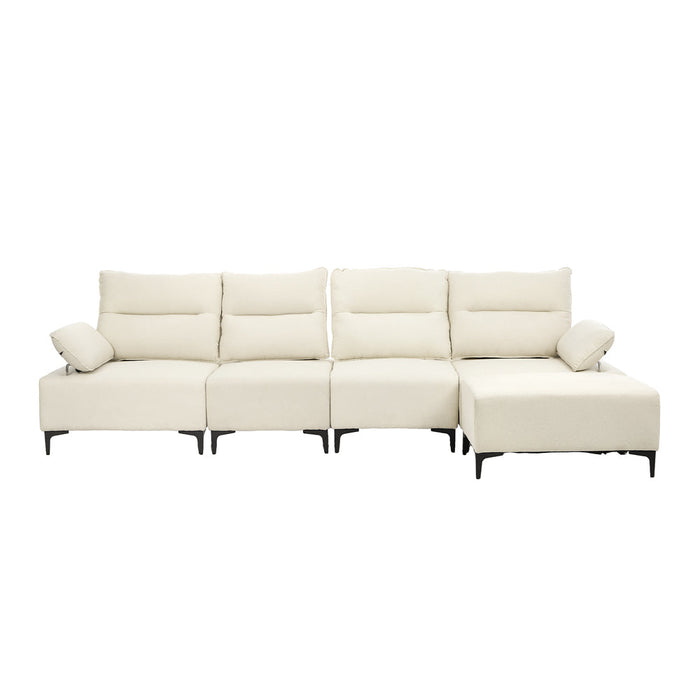 Valore Plush Fabric Modular Sofa Couch | Soft Chenille Fabric Modular Lounge Adjustable Armrests