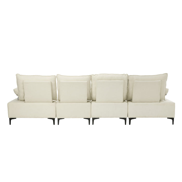 Valore Plush Fabric Modular Sofa Couch | Soft Chenille Fabric Modular Lounge Adjustable Armrests
