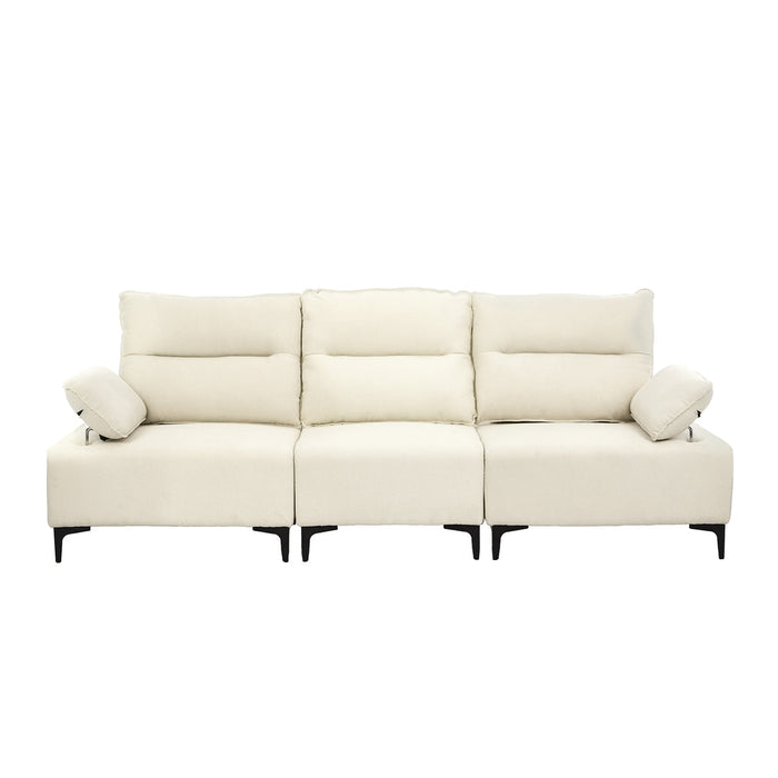 Valore Plush Fabric Modular Sofa Couch | Soft Chenille Fabric Modular Lounge Adjustable Armrests