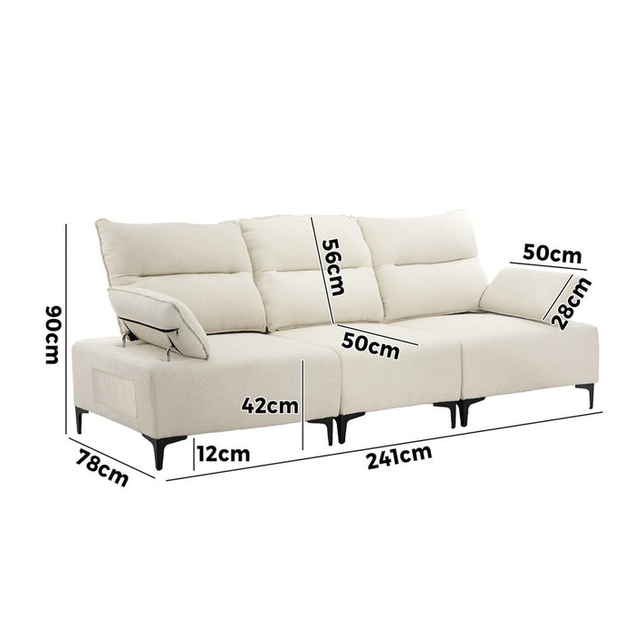 Valore Plush Fabric Modular Sofa Couch | Soft Chenille Fabric Modular Lounge Adjustable Armrests