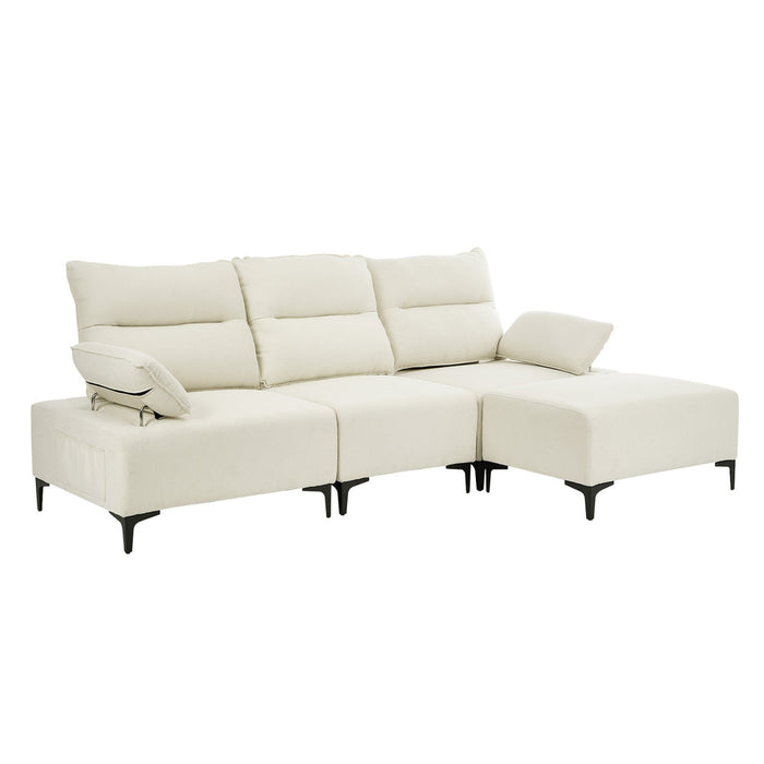 Valore Plush Fabric Modular Sofa Couch | Soft Chenille Fabric Modular Lounge Adjustable Armrests