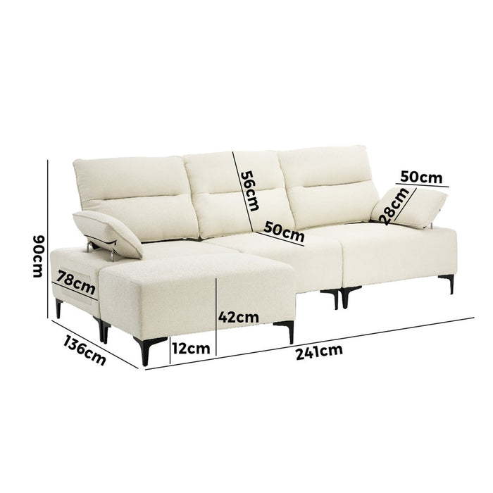Valore Plush Fabric Modular Sofa Couch | Soft Chenille Fabric Modular Lounge Adjustable Armrests