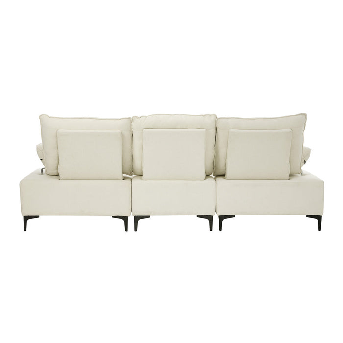 Valore Plush Fabric Modular Sofa Couch | Soft Chenille Fabric Modular Lounge Adjustable Armrests