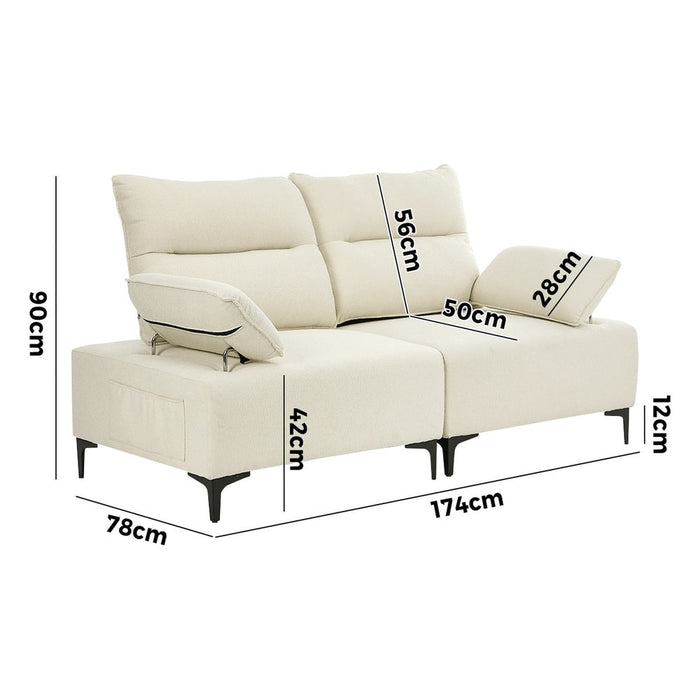 Valore Plush Fabric Modular Sofa Couch | Soft Chenille Fabric Modular Lounge Adjustable Armrests
