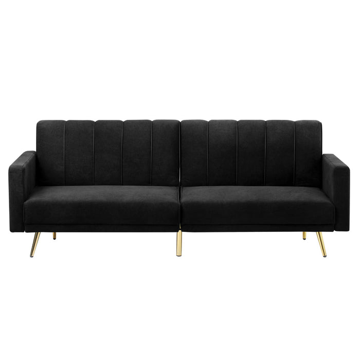 Lucrezia Velvet 3 Seater Sofa Couch and Fold Out Futon Bed | Adjustable Luxury Futon Sofa Couch