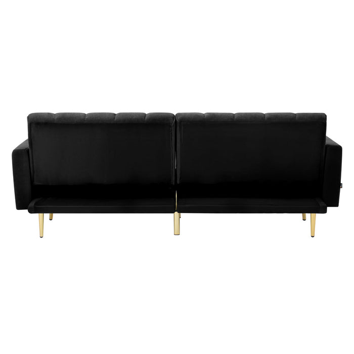 Lucrezia Velvet 3 Seater Sofa Couch and Fold Out Futon Bed | Adjustable Luxury Futon Sofa Couch