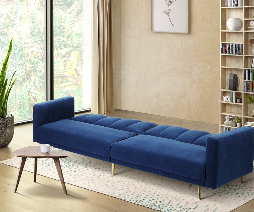 Lucrezia Velvet 3 Seater Sofa Couch and Fold Out Futon Bed | Adjustable Luxury Futon Sofa Couch