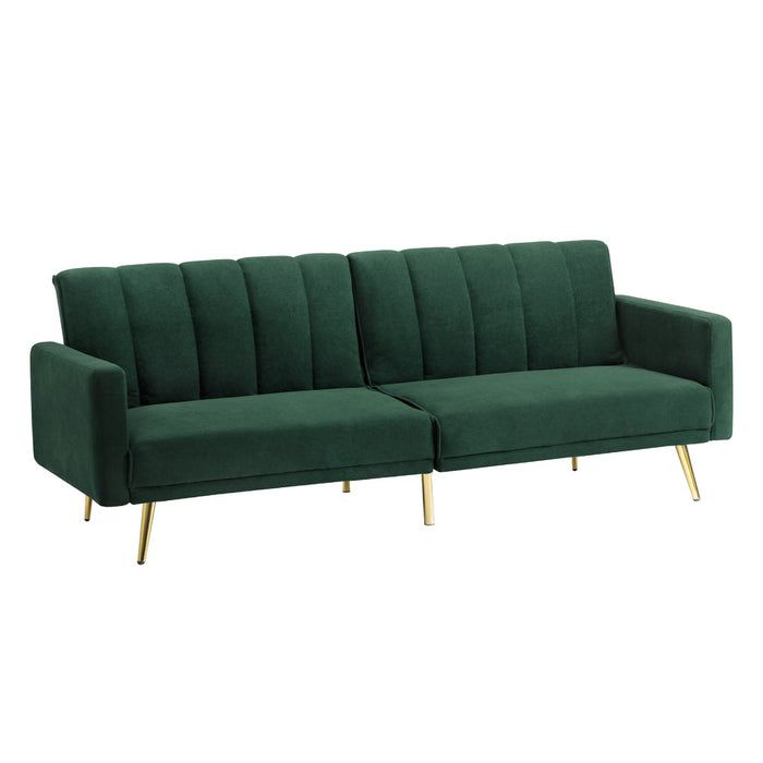 Lucrezia Velvet 3 Seater Sofa Couch and Fold Out Futon Bed | Adjustable Luxury Futon Sofa Couch
