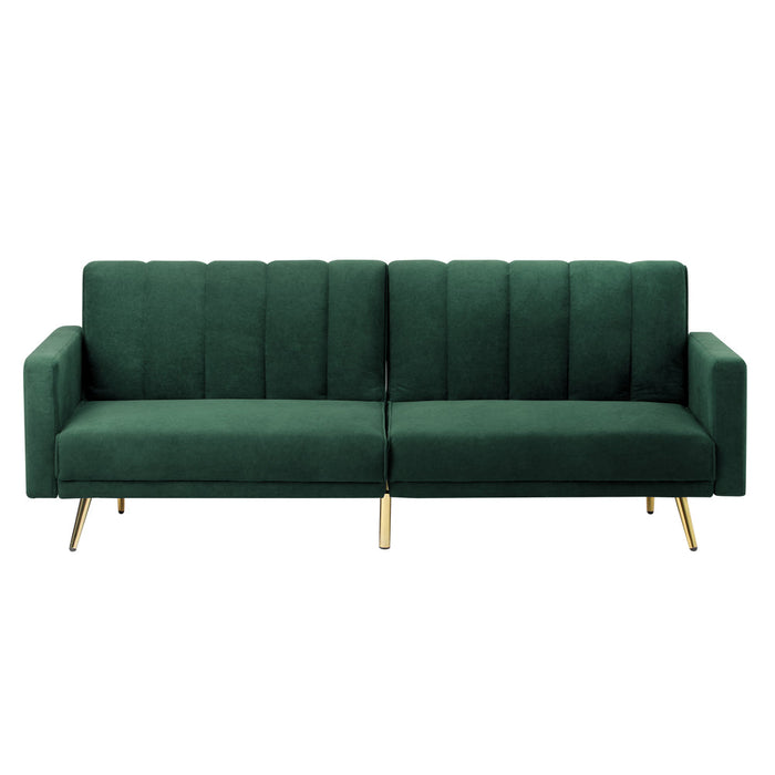 Lucrezia Velvet 3 Seater Sofa Couch and Fold Out Futon Bed | Adjustable Luxury Futon Sofa Couch