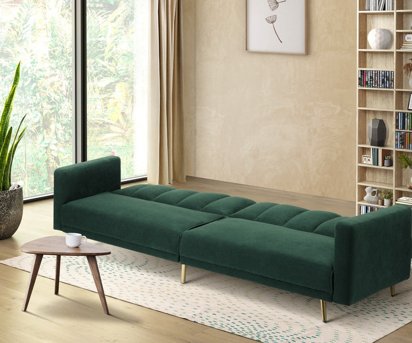 Lucrezia Velvet 3 Seater Sofa Couch and Fold Out Futon Bed | Adjustable Luxury Futon Sofa Couch