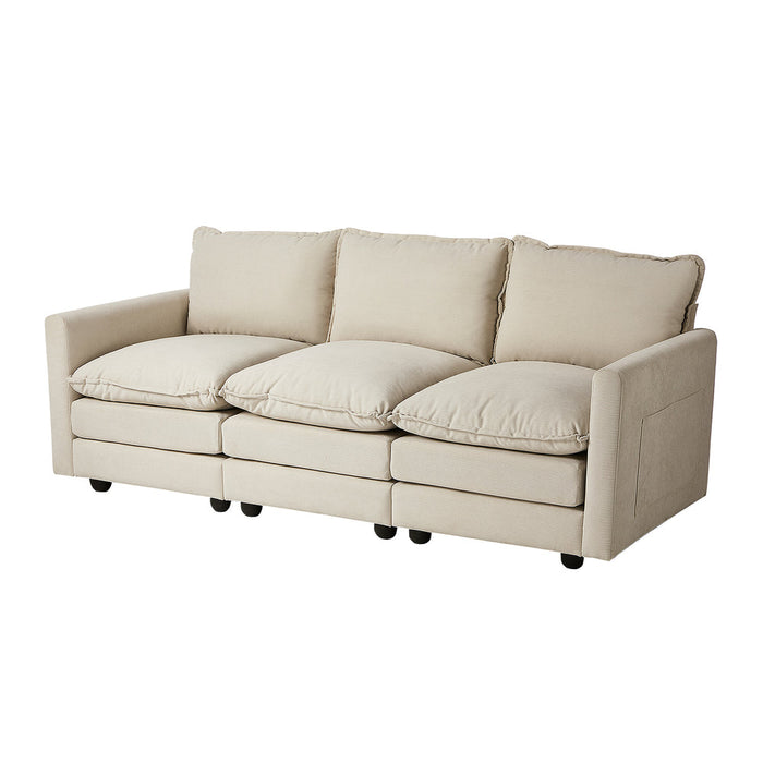Nico Ultra Plush Fabric Modular Sofa Lounge | Soft Corduroy Fabric Modular Sofa Thick Cushions