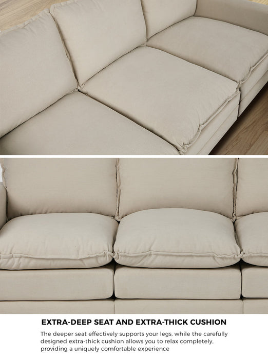 Nico Ultra Plush Fabric Modular Sofa Lounge | Soft Corduroy Fabric Modular Sofa Thick Cushions