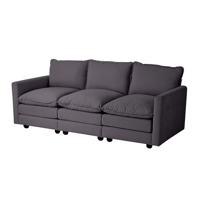 Nico Ultra Plush Fabric Modular Sofa Lounge | Soft Corduroy Fabric Modular Sofa Thick Cushions