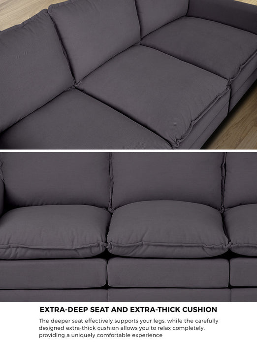 Nico Ultra Plush Fabric Modular Sofa Lounge | Soft Corduroy Fabric Modular Sofa Thick Cushions