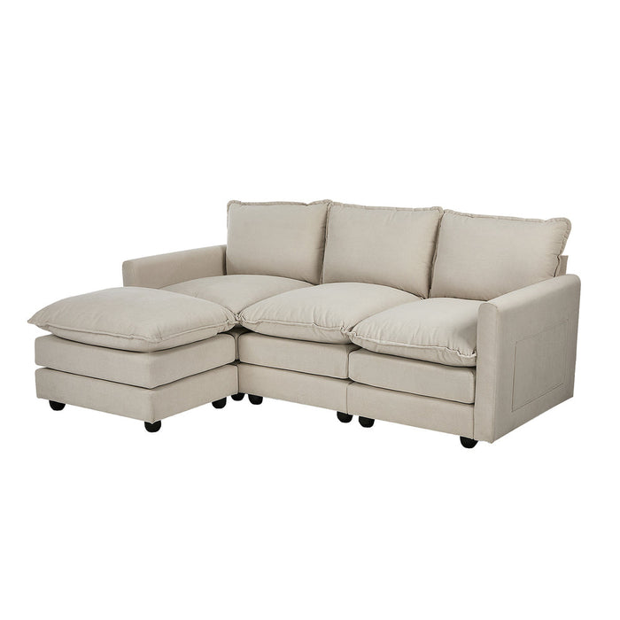 Nico Ultra Plush Fabric Modular Sofa Lounge | Soft Corduroy Fabric Modular Sofa Thick Cushions