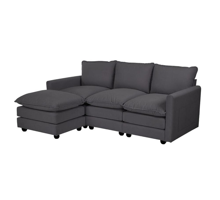 Nico Ultra Plush Fabric Modular Sofa Lounge | Soft Corduroy Fabric Modular Sofa Thick Cushions
