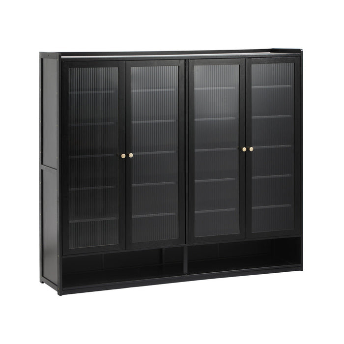 Rearo Centrum Modern 70 Pair Shoe Cabinet | Fluted Bamboo Shoe Storage Organiser