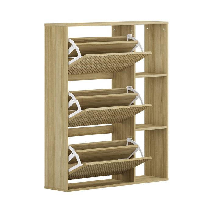 Amaro Noire Shoe Rack Cabinet and Display Unit | Two In One 30 Pair Shoe Storage Unit and Shelves