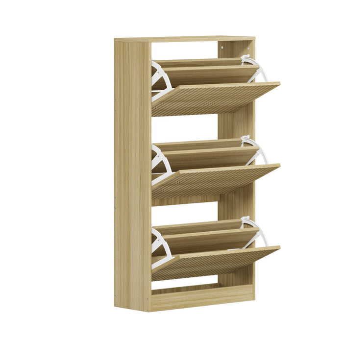 Amaro Noire Shoe Rack Cabinet | Modern Feature 30 Pair Shoe Storage Unit
