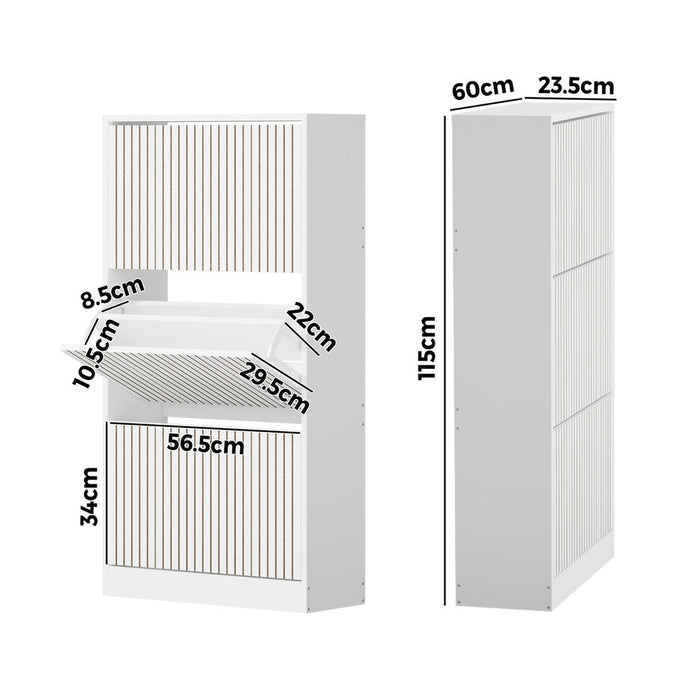Amaro Noire Shoe Rack Cabinet | Modern Feature 30 Pair Shoe Storage Unit