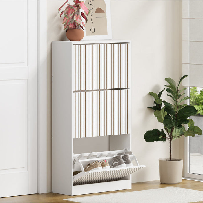 Amaro Noire Shoe Rack Cabinet | Modern Feature 30 Pair Shoe Storage Unit