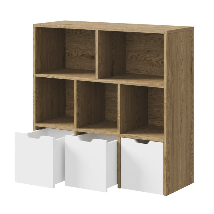 Scandi Kids Storage Organiser in White | 8 Compartment Removable Storage Cube