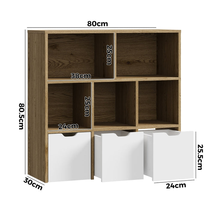 Scandi Kids Storage Organiser in White | 8 Compartment Removable Storage Cube