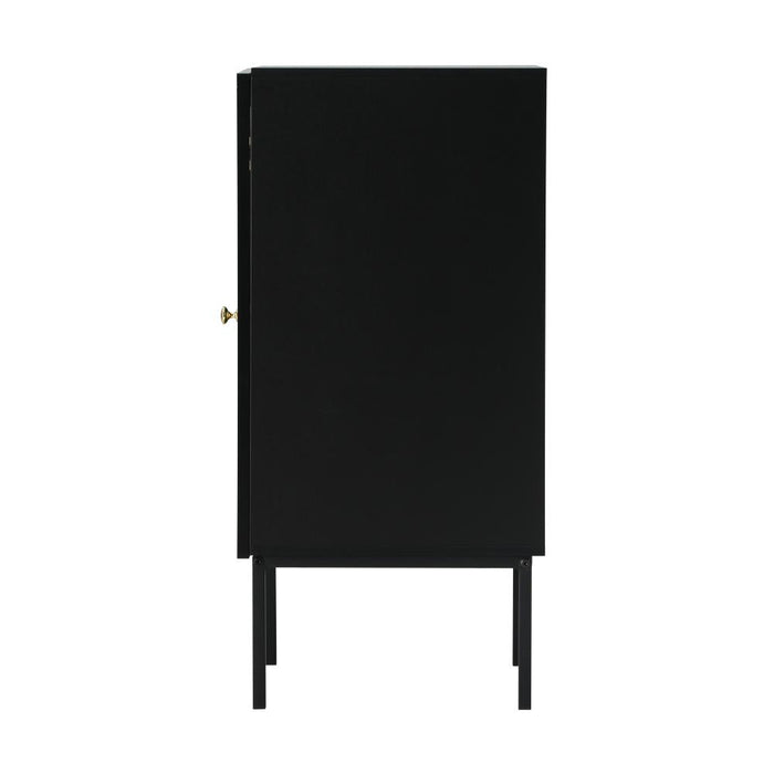 Amaro Nero Tempered Glass Bathroom Cabinet Storage Unit | Multi Storage Laundry or Bathroom Cupboard