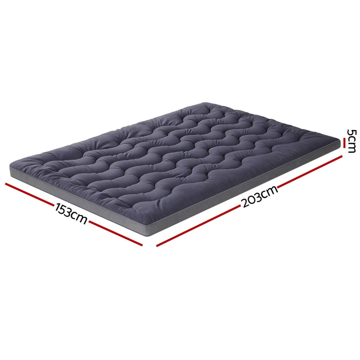 Giselle 5cm Mattress Topper Pillowtop toppers Bamboo Charcoal Queen