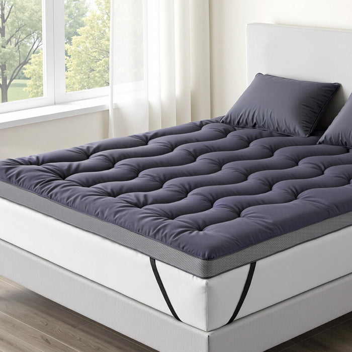 Giselle 5cm Mattress Topper Pillowtop toppers Bamboo Charcoal Queen