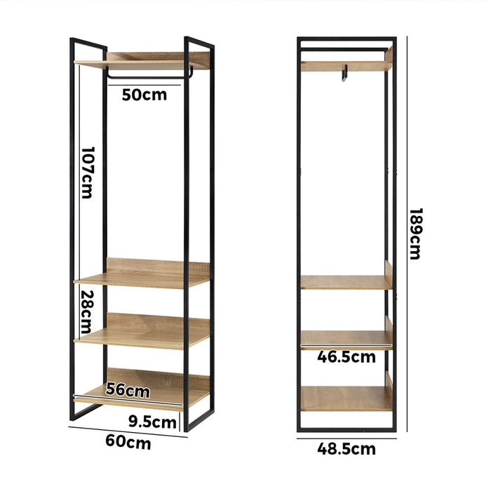Aspen Modern Multi Storage Portable Wardrobe | 4 Shelf Clothing Storage Unit