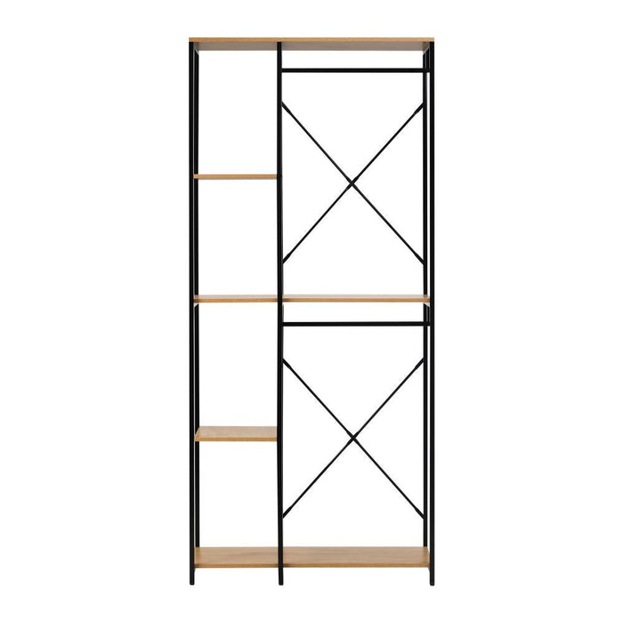 Nuvelo Industrial Style Metal Clothe Storage Unit | Multi Storage Clothes Rail And Shelving Unit