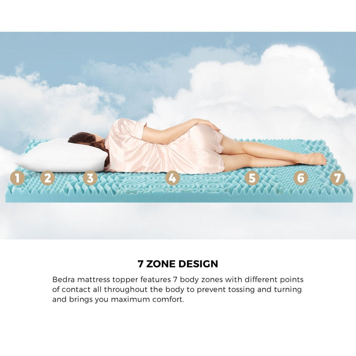 7 Zone 8cm Premium Bamboo GEL Memory Foam Mattress Topper Summer Cooling Memory Foam Topper