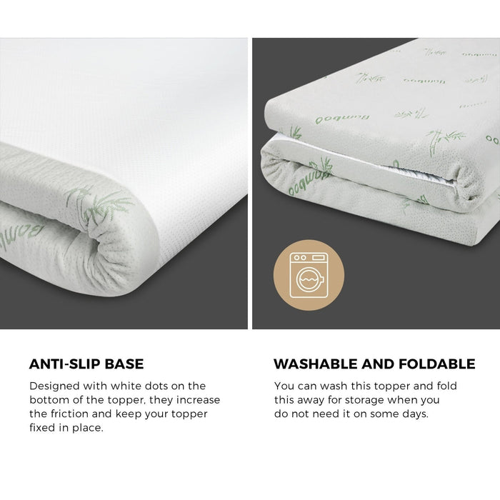 7 Zone 8cm Premium Bamboo GEL Memory Foam Mattress Topper Summer Cooling Memory Foam Topper
