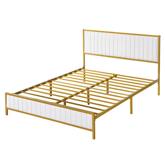 Royale Iris Metal Padded Modern Bed | High Quality Modern Slimline Bed Frame