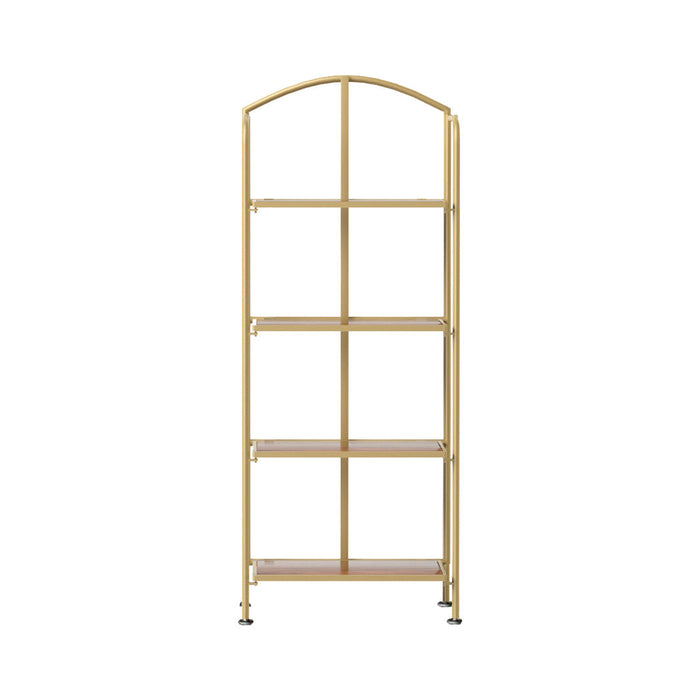 Crasus Foldable Portable Metal 4 Tier Display Unit | Modern Versatile Storage Bookshelf Display