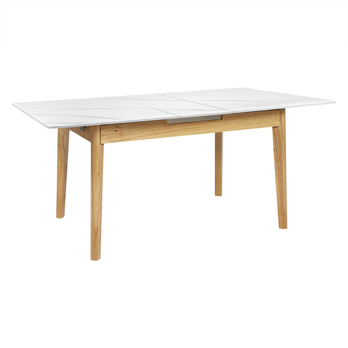 Giorgio 1.3-1.6M Extendable Wooden Dining Table | 6-8 Seater Premium Modern Dining Table Marble Style Stone Top